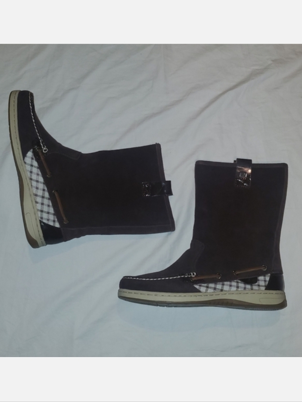 Sperry Top-Sider Sandfisher Nubuck Brown Plaid Boots